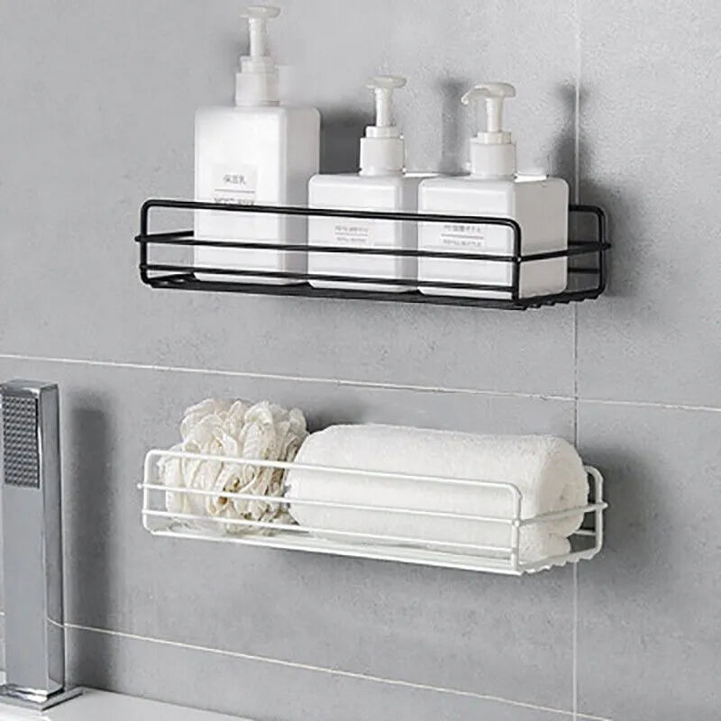 wall mounted multipurpose shelf with adhesive tapes by Metallics Home