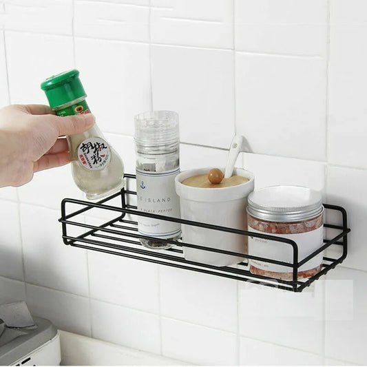 wall mounted multipurpose shelf with adhesive tapes by Metallics Home