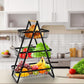 wooden handle counter top 3-tier fruit and vegetable stand by Metallics Home